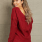 Woven Right Crisscross Back Waffle-Knit Sweater