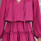 Frill Tie Neck Balloon Sleeve Dress