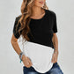 Full Size Two-Tone Round Neck Tee
