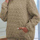 Quilted Long Sleeve Hoodie with Pocket