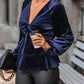 Twisted Layered Plunge Raglan Sleeve Blouse