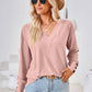 Full Size V-Neck Long Sleeve Blouse
