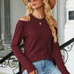 Round Neck Cold Shoulder T-Shirt