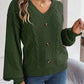 SophisticatedChic Cable-Knit Buttoned V-Neck Sweater