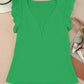 Deep V Lace Butterfly Sleeve Top