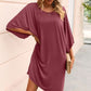 Round Neck Three-Quarter Sleeve Tee Dress