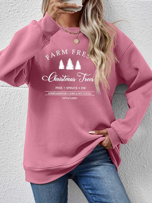 CHRISTMAS Graphic Round Neck Dropped Shoulder Sweatshirt