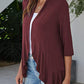 Open Front Ruffle Trim Cardigan