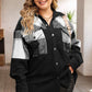 Plus Size Plaid Snap Down Jacket with Pockets