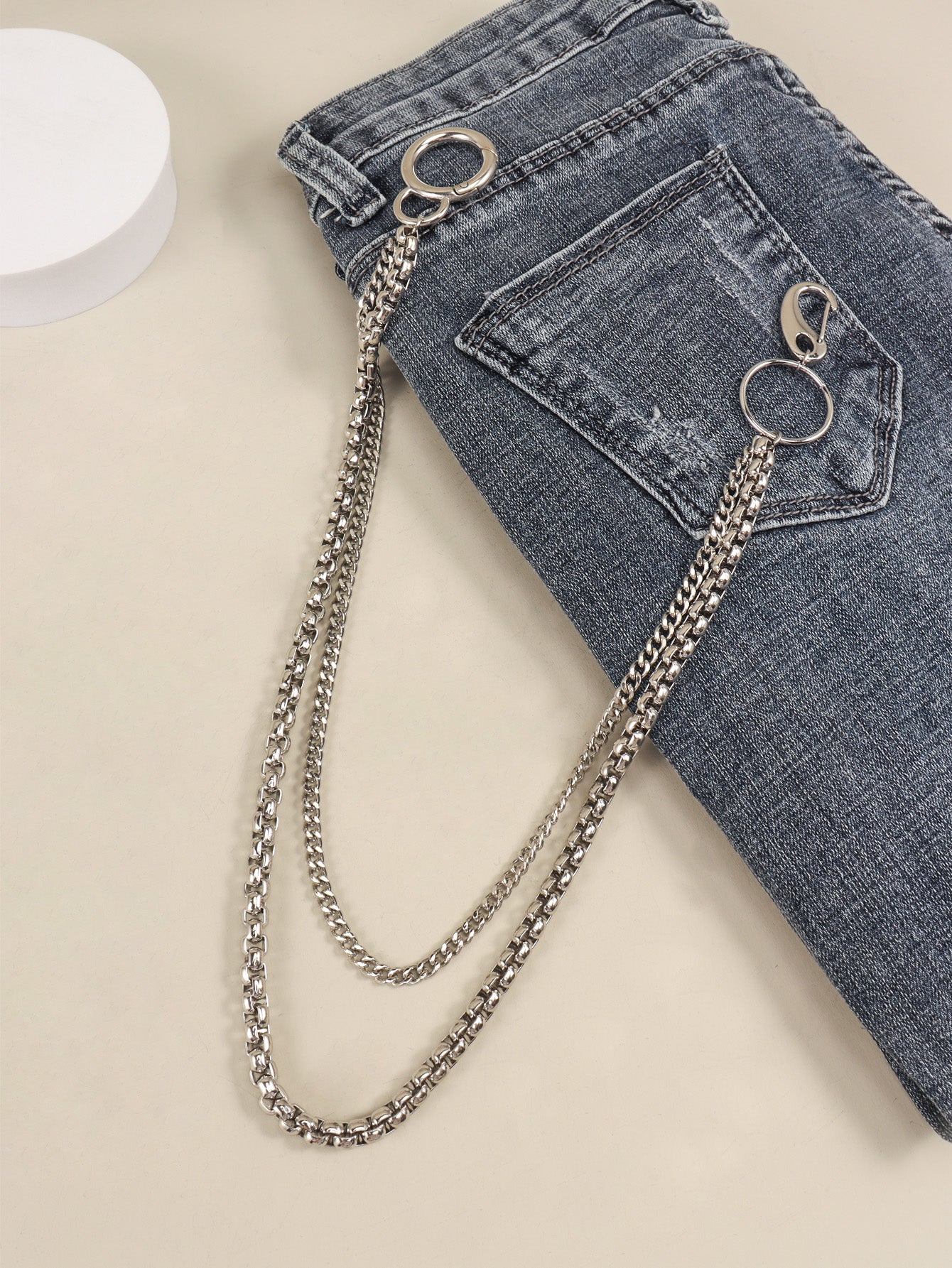 Women's Double-Layered Metal Chain Belt