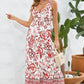 Printed V-Neck Wide Strap Dress
