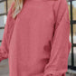Ribbed Round Neck Drop Shoulder Sweatshirt