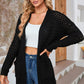FULL SIZE Open Front Dropped Shoulder Cardigan with Pockets