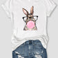 Rabbit Round Neck Short Sleeve T-Shirt