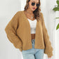 Open Front Ribbed Trim Cardigan