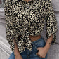 Leopard Roll-Tap Sleeve Shirt