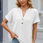 Eyelet Notched Short Sleeve T-Shirt
