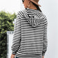 Horizontal Stripe Raglan Sleeve Hoodie