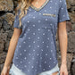 Glitter V-Neck Short Sleeve Tee Shirt