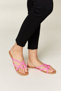 WILD DIVA Crisscross PU Leather Open Toe Sandals *