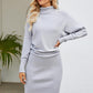 Ribbed Mock Neck Long Sleeve Dress