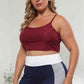 Plus Size Ribbed Brick Red Spaghetti Strap Top
