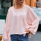 Exposed Seam Round Neck Top with Pocket
