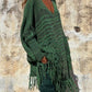 Fringe Detail Long Sleeve Sweater with Pockets