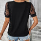 Bow Pattern V-Neck Short Sleeve T-Shirt