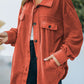 Button Up Collared Neck Long Sleeve Jacket