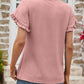 Malibu Dreams Textured Petal Sleeve Round Neck Tee