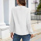 Smocked Mock Neck Swiss Dot Top