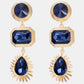Geometrical Shape Zinc Alloy Frame Glass Dangle Earrings