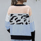 Women's Color Block Drop Shoulder Button Down Cardigan