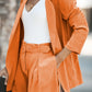 HANNAH MEA Full Size Longline Blazer and Shorts Set with Pockets