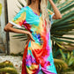 Women's Twisted V-Neck Short Sleeve Dress