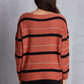 Striped Round Neck Dropped Shoulder Sweater