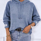 LoversLane Texture Drawstring Long Sleeve Hooded Sweater