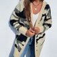 Camouflaged Dropped Shoulder Open Front Cardigan