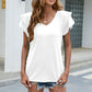 Full Size V-Neck Flutter Sleeve T-Shirt