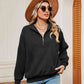Full Size Half-Zip Dropped Shoulder Sweatshirt