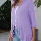 Open Front Ruffle Trim Cardigan