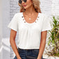 Decorative Button Scoop Neck T-Shirt