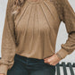 Heathered Round Neck Long Sleeve T-Shirt