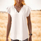 Ruffled Notched Cap Sleeve Tank