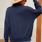 Half Zip Dropped Shoulder Sweatshirt