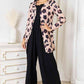 Double Take Printed Button Front Longline Cardigan