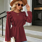 Round Neck Ruffled Peplum Blouse