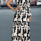 Printed One-Shoulder Tie Waist Dress