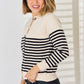 Striped Button Up Long Sleeve Cardigan
